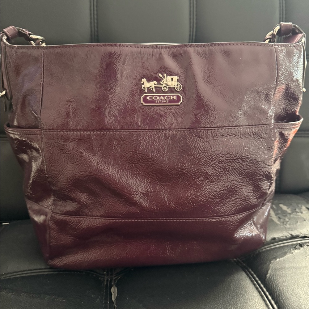 Coach Brown Leather Shoulder Bag with Vintage Patina